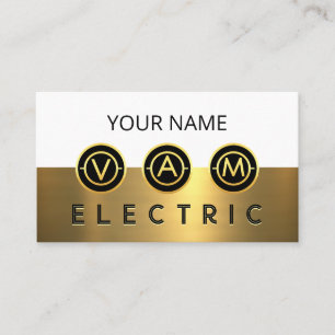 Electrical Symbol Icons Gold Layer Business Card
