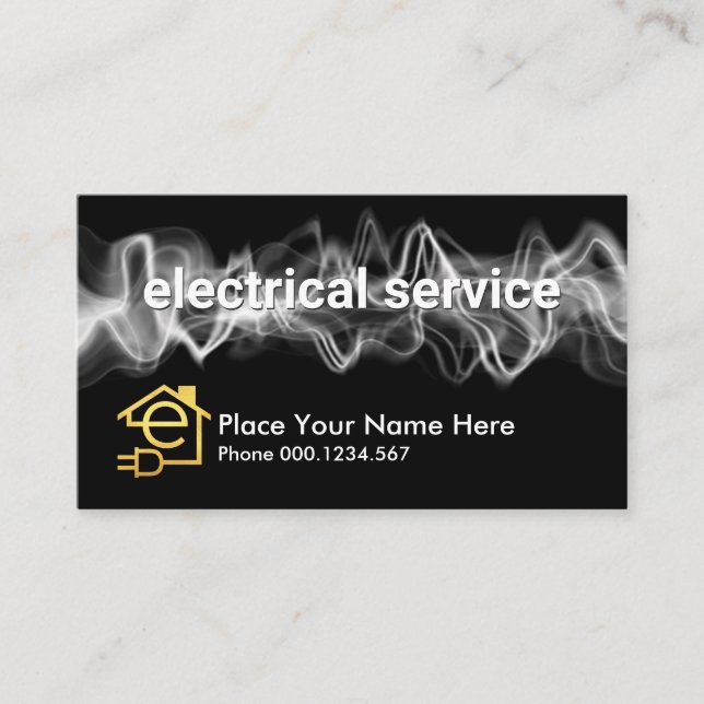 Electrical Wave Lightning Charge Business Card (Front)
