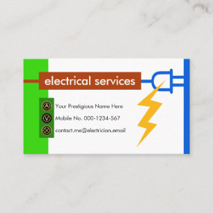 Electrical Wire Colors Power Plug Business Card