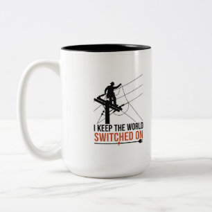 Electrical Worker Appreciation Gift - Switched On Two-Tone Coffee Mug
