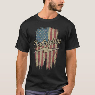 Electrician American Flag Electrical Gift Usa Patr T-Shirt