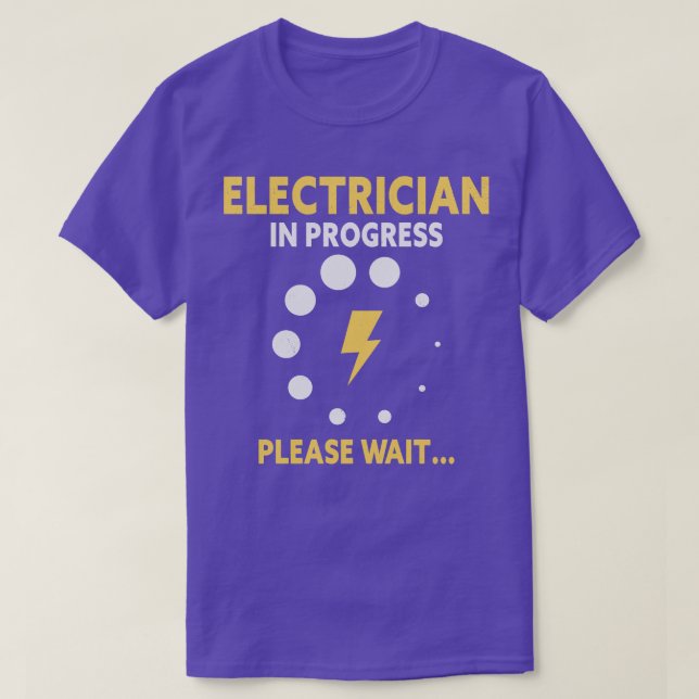 Electrician Apprentice Loading Journeyman T-Shirt (Design Front)