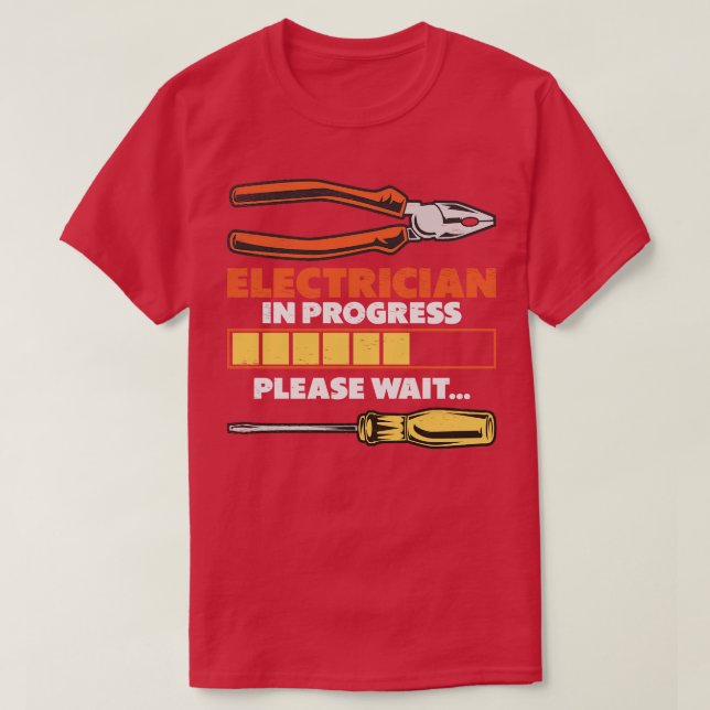 Electrician Apprentice Loading Journeyman  T-Shirt (Design Front)
