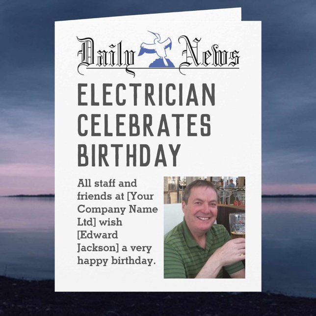 Electrician Birthday Card to Personalise (Creator Uploaded)