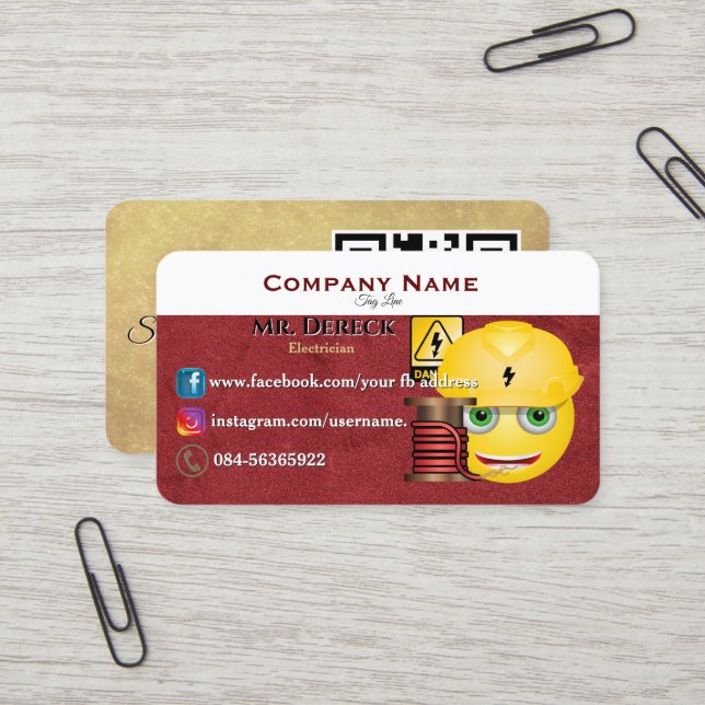 Electrician Business Card (Front/Back In Situ)