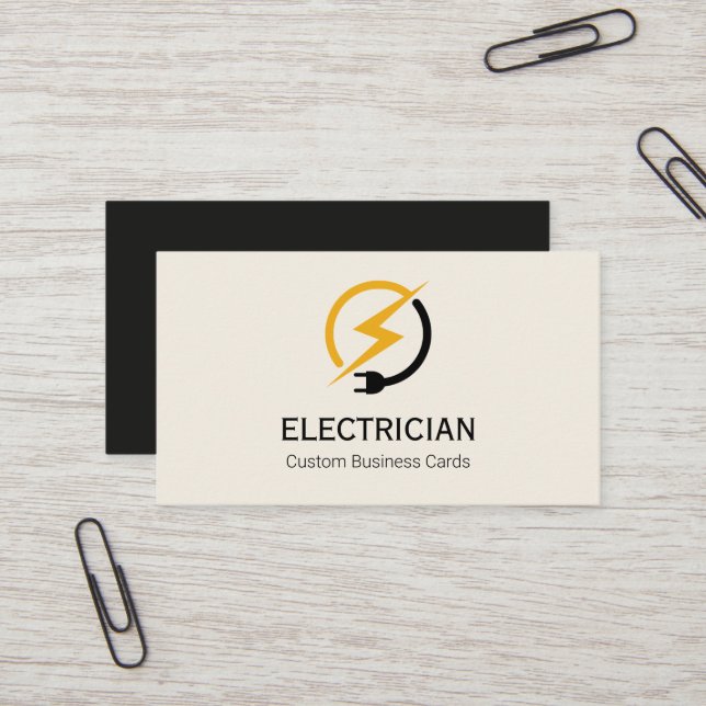 Electrician Business Card | Printable Design (Front/Back In Situ)