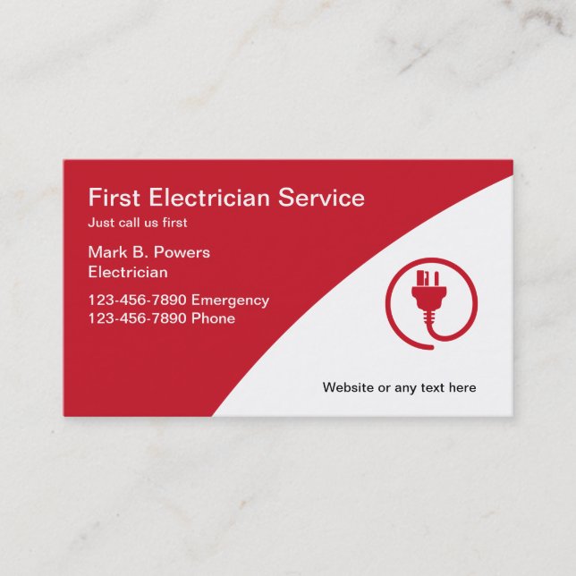 Electrician Business Cards (Front)