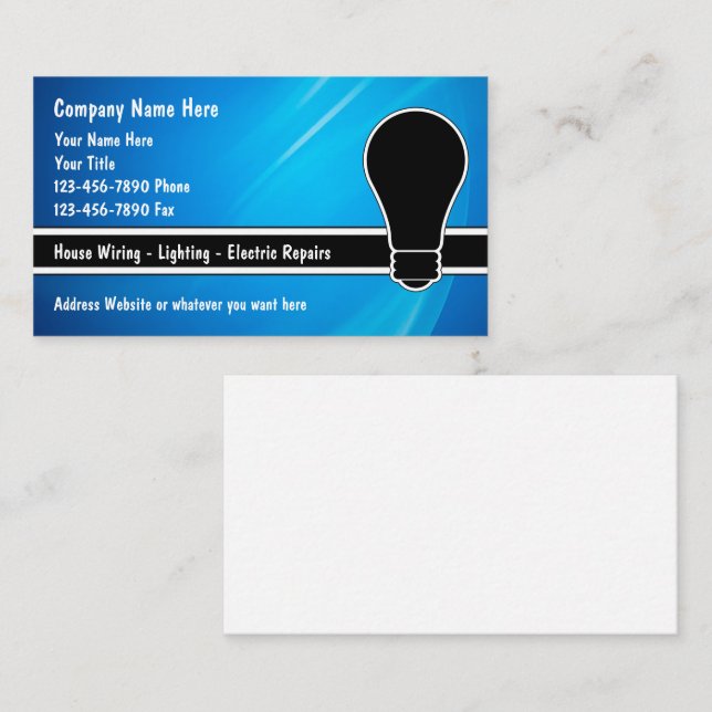 Electrician Business Cards (Front/Back)