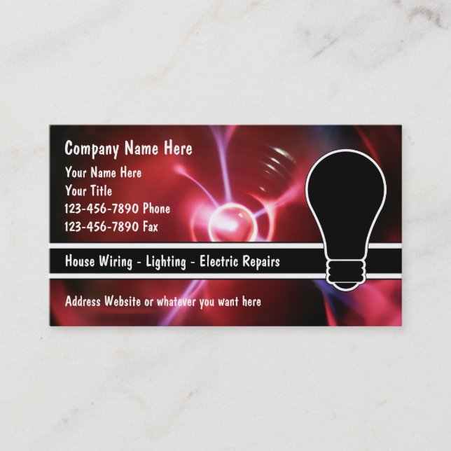Electrician Business Cards (Front)