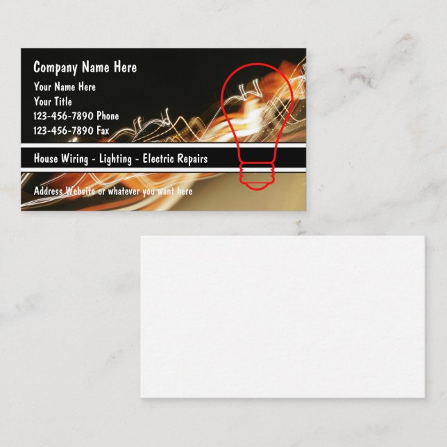 Electrician Business Cards (Front/Back)