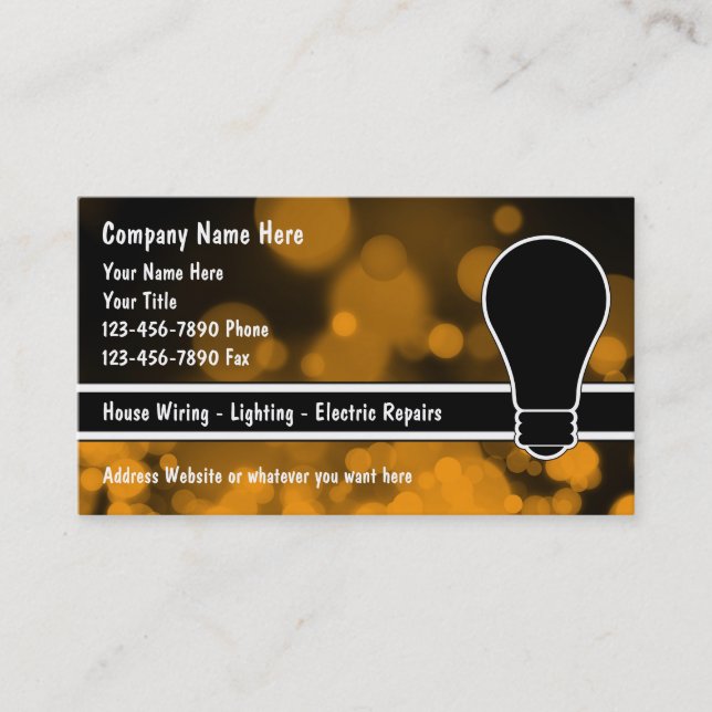 Electrician Business Cards (Front)