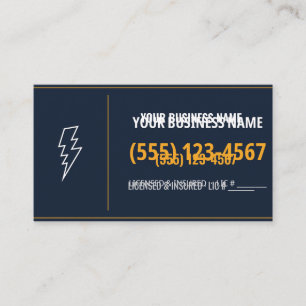 Electrician Business Cards, Custom Name & Phone Card