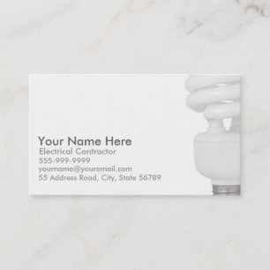 Electrician Business Cards (Light Bulb)