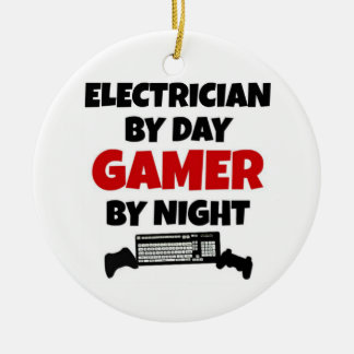 Electrician by Day Gamer by Night Ceramic Tree Decoration