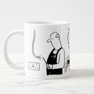 Electrician Cartoon Large Coffee Mug