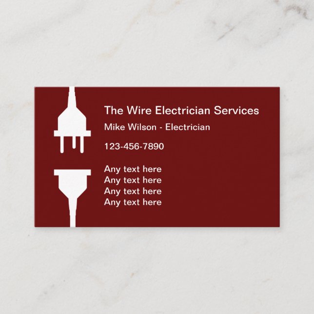 Electrician Contractor Modern Business Cards (Front)