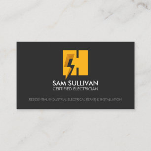 Electrician Contractor Monogram H Business Card