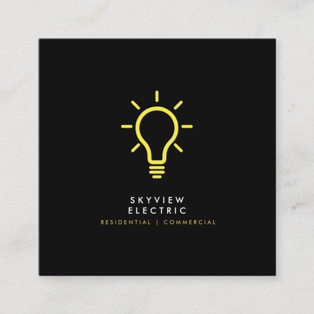 Electrician Contractor Services Business Card (Front)