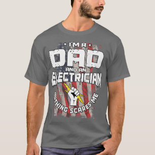 Electrician Dad Design On Back Of Clothing  T-Shirt