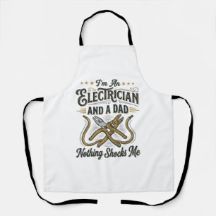 Electrician Dad Nothing Shocks Me Vintage Shirt De Apron