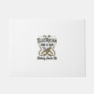 Electrician Dad Nothing Shocks Me Vintage Shirt De Doormat