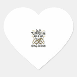 Electrician Dad Nothing Shocks Me Vintage Shirt De Heart Sticker