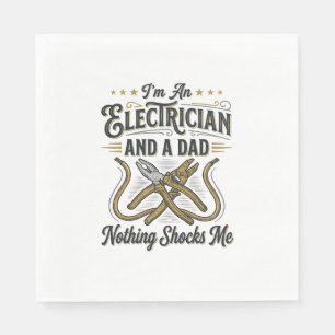 Electrician Dad Nothing Shocks Me Vintage Shirt De Napkin