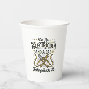 Electrician Dad Nothing Shocks Me Vintage Shirt De Paper Cups