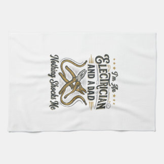 Electrician Dad Nothing Shocks Me Vintage Shirt De Tea Towel