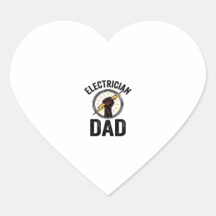 Electrician Dad Vintage Engraving Vector Shirt Des Heart Sticker