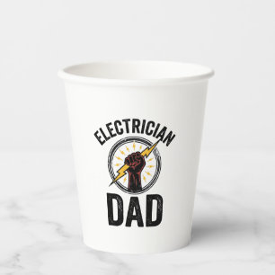 Electrician Dad Vintage Engraving Vector Shirt Des Paper Cups