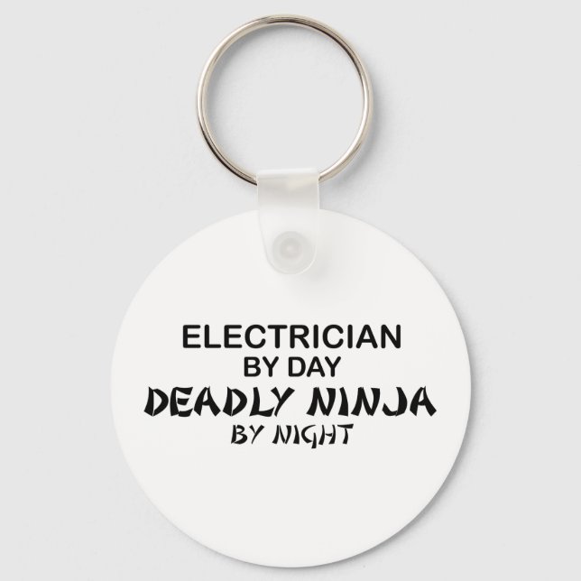 Electrician Deadly Ninja by Night Key Ring (Front)