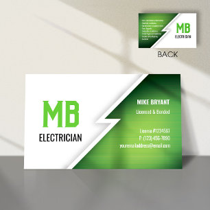 Electrician/Electric Company Business Card - GREEN