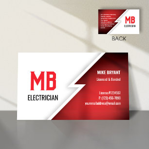 Electrician/Electric Company Business Card - RED