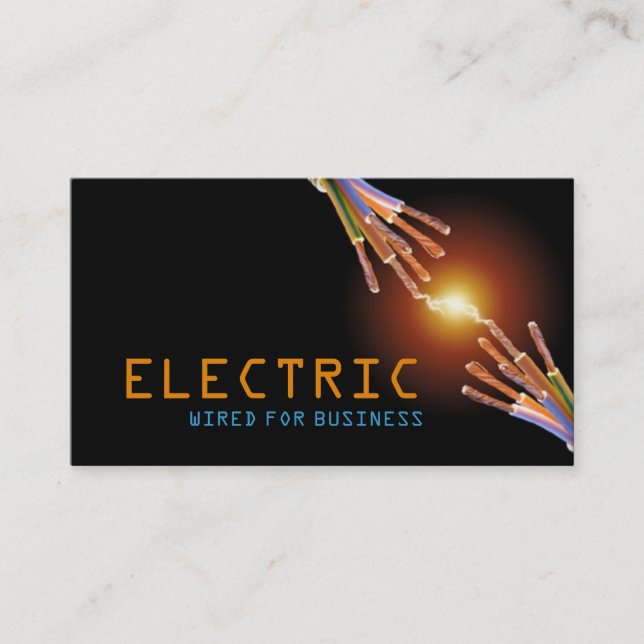 Electrician, Electric, Construction Business Card (Front)