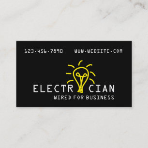 Electrician, Electric, Construction Business Card