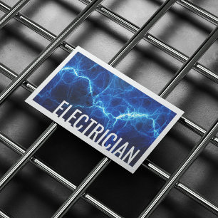 Electrician Electric Discharge Blue Business Card