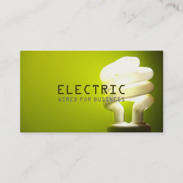 Electrician  Electric Electricity Construction Business Card (Front)