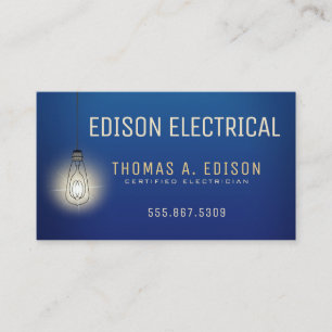 Electrician Electric Lightbulb Business Card