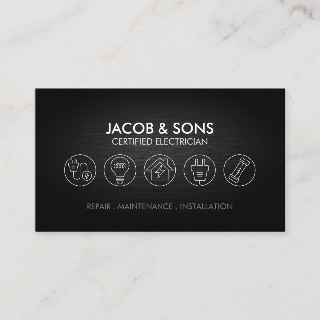 Electrician Electrical Contractor Business Card (Front)