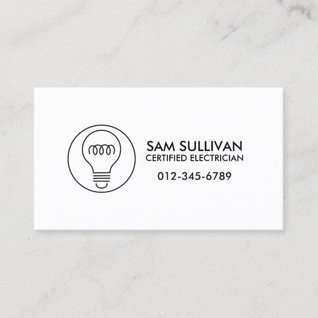 Electrician Electrical Contractor Business Card (Front)