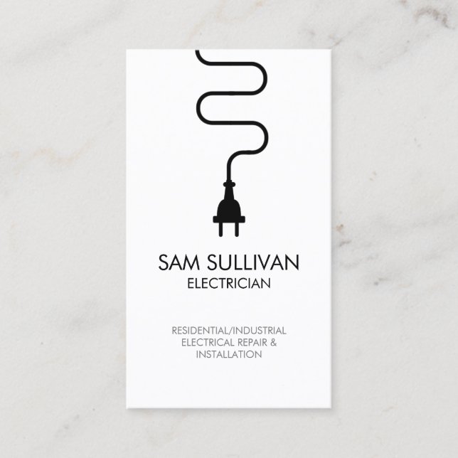 Electrician Electrical Contractor Business Card (Front)