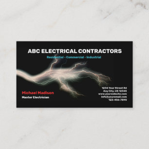 Electrician Electrical Contractor Business Card