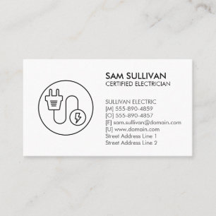 Electrician Electrical Contractor Business Card