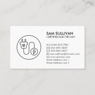 Electrician Electrical Contractor Business Card