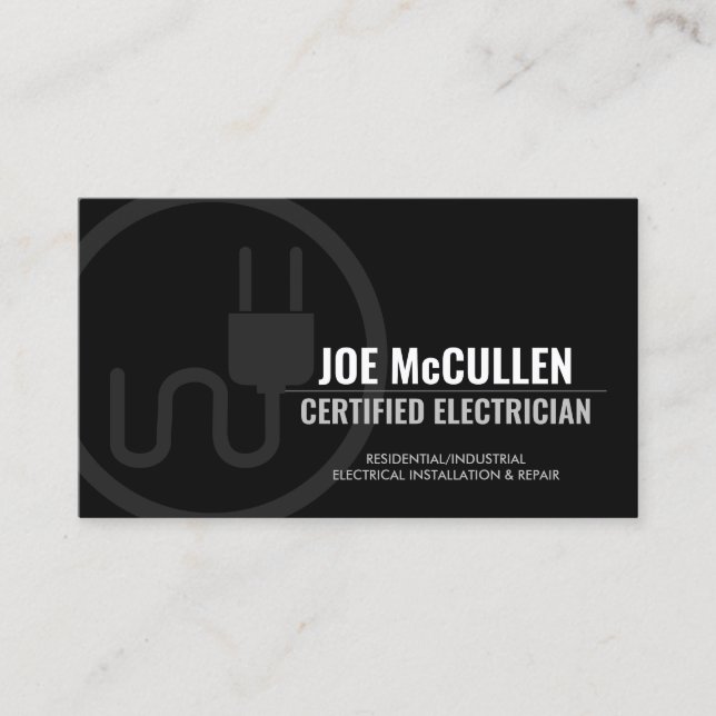 Electrician Electrical Contractor  Business Card (Front)