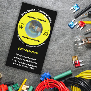 Electrician   Electrical Contractor Business Card