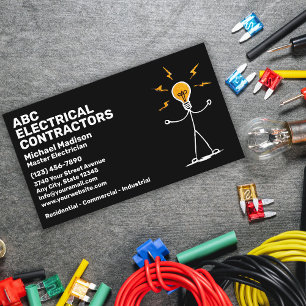 Electrician   Electrical Contractor Business Card