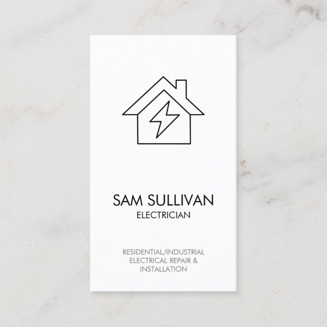 Electrician Electrical Contractor Business Card (Front)