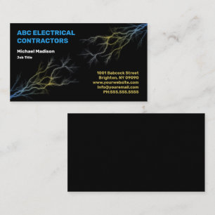 Electrician   Electrical Contractor  Business Card